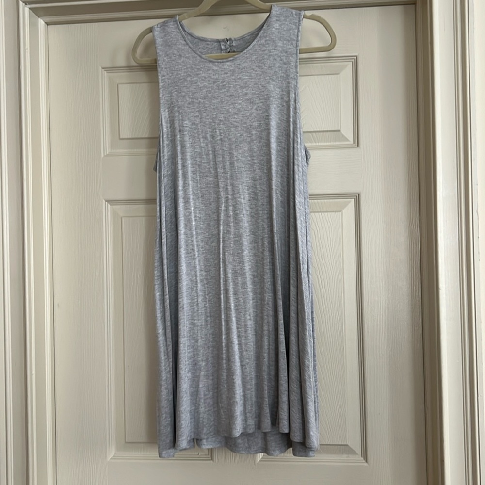 NWOT - Gray American Eagle swing dress with key hole back - size Large